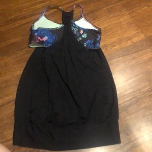 Lululemon 2 in 1 Floral Black Tank